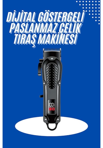Profesyonel Saç Kesme Aleti Dijital Saç Sakal Tıraş Makinesi Uzun Ömürlü 1.5 Saat