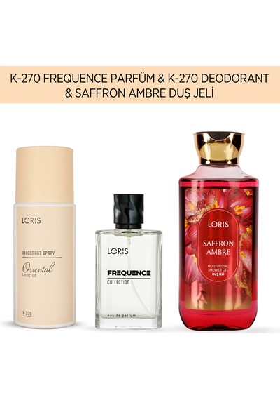 Loris K-270 Parfüm & K-270 Deodorant & Saffron Ambre Duş Jeli