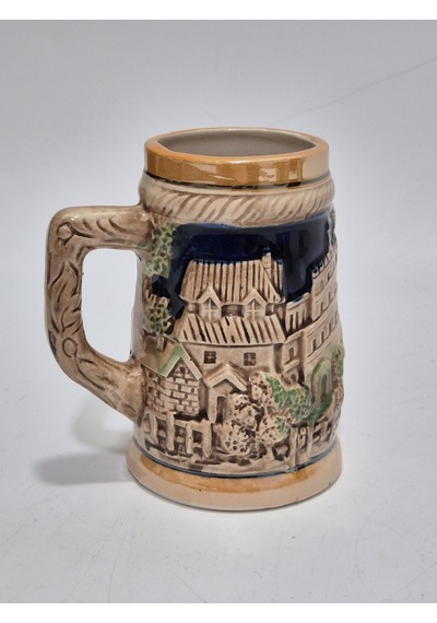 Vintage Tankart Londra Temalı Alman Seramik Bira Bardağı 11,8cm 005