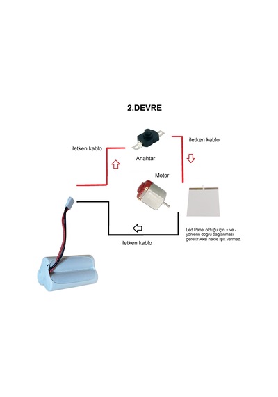 Kutulu 2 İn 1 Dc 3.6v Pil Led Panel Motor Anahtar Pervane Öğrenci Elektrik Devresi Hobi Deney Seti