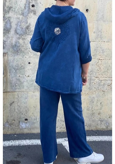 Mia Butik Kadın Güneş Keten Lacivert Takım Lacivert