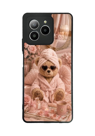 Omix X7 Pink Teddy Spa Tasarımlı Glossy Telefon Kılıfı Pembe