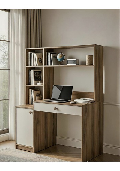 Pema Home %100 Mdf Çekmeceli Kapaklı Çalışma Masası Atlantik Çam