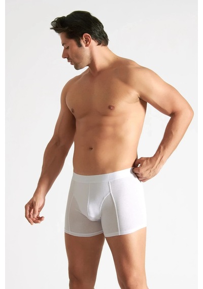 Hepsine Rakip 4 Lü Tutku İç Giyim Pamuklu Likralı Erkek Boxer 0114 Beyaz