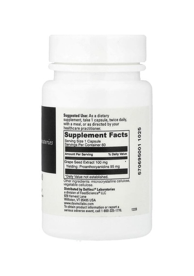 Davinci Laboratories, Grape Seed-100, 100 Mg, 60 Capsules