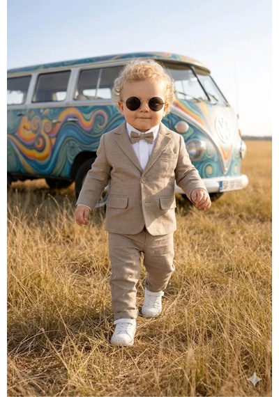 Baby Kids Colors Flamlı Keten Salaş Ceketli Takım Elbise/gömlek Pantolon Ceket Papyon Ay Grubu Zıbınlı Kahverengi Baby Kids Colors Flamlı Keten Salaş Ceketli Takım Elbise/gömlek Pantolon Ceket Papyon Ay Grubu Zıbınlı Kahverengi