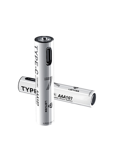 Lenyes Aaa107 Type-c Şarj Portlu Şarj Edilebilir Aaa Lityum-ion Pil 600mwh 1.5v 2 Adet