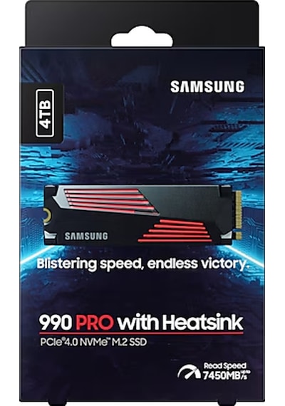 Samsung Mz-v9p4t0cw, 990 Pro, 4tb, 7450/6900, Gen4, Nvme Pcıe M.2 2280, Ssd Soğutuculu Türkiye Distribütörü Garantili