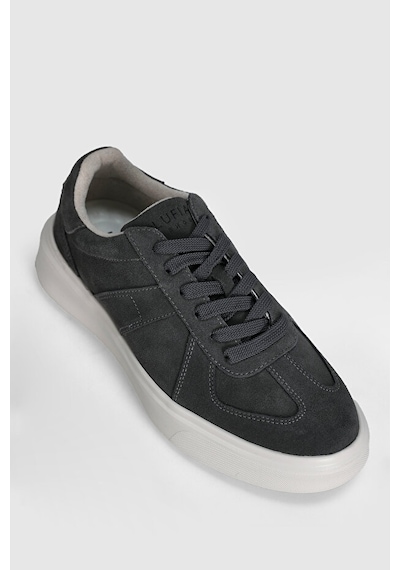Lufian Jaques Erkek Süet Deri Sneakers Ayakkabı Süet Gri Beyaz
