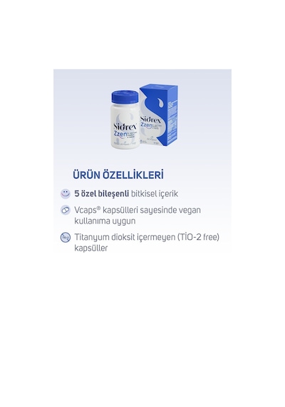 Sidrex Zzen Passiflora Valerian ve Sarı Kantaron İçeren Takviye Edici Gıda 60 Kapsül