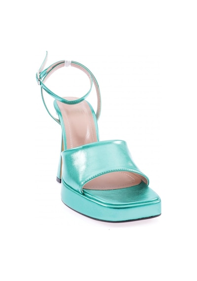 Dgn 3587-23y Kadin Kristal Kalin Bantli Kalin Topuklu Sandalet 3587-2271-R13776 Yeşil
