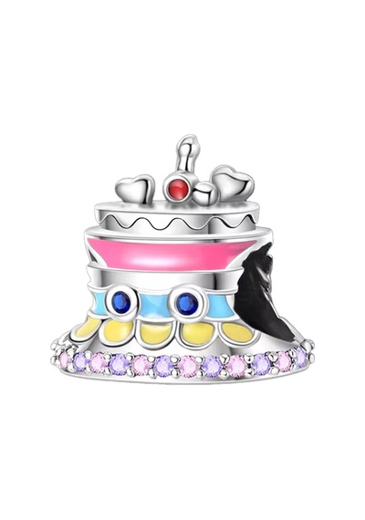 Fubena Renkli Pasta Charm Gümüş