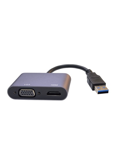 Usb'den Vga+hdmi'ye Dönüştürücü 1080p Çoklu Ekran Yansıtma Ve Genişletme Kablosu
