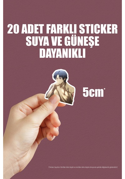 Angel Beats Anime Sticker Paketi 20 Adet Çok Renkli