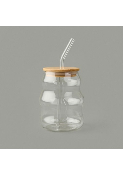 Paçi Bambu Kapaklı Pipetli Bardak - Açık Kahverengi / Şeffaf - 450 Ml Açık Kahverengi / Şeffaf Açık Kahverengi - Şeffaf