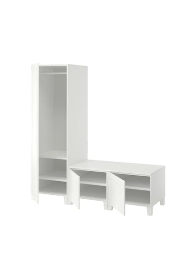 Ikea Beyaz Modern Kapaklı Gardırop 180x57x191 Cm