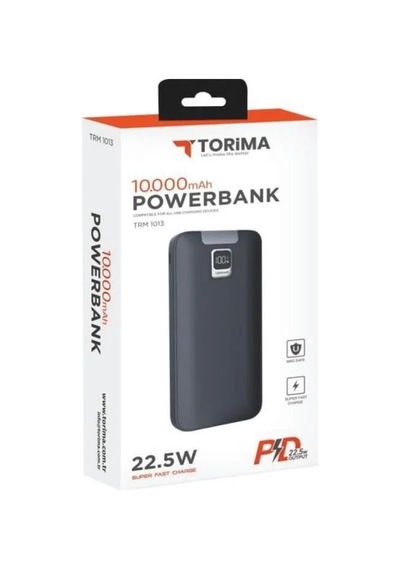 Premium Mini Şarj Tablet Bataryası Yolculuk Şarjı Trm-1013 10.000 Mah Powerbank Siyah 22.5w Çok Renkli
