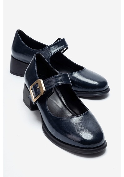Luvi Shoes Slade Lacivert Kırışık Rugan Kadın Günlük Ayakkabı