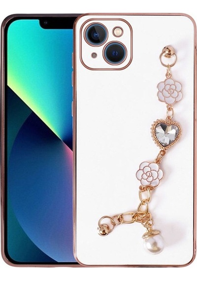 Apple Uyumlu iPhone 14 Plus Kılıf El Tutamaçlı Kamera Korumalı Zore Taka Silikon Kapak Beyaz