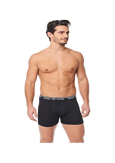 6'Lı Seher Yıldızı Likralı Boxer / Külot Erkek Siyah Ser0060S