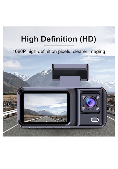 Araç İçi 3 Kameralı 1080p /2.0 İnç Lcd Ekranlı /gece Görüşlü