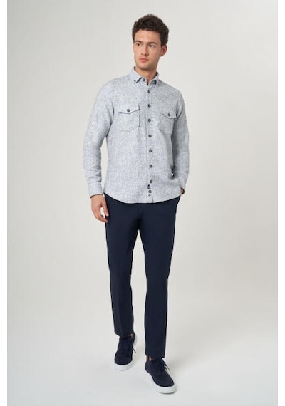 Bisse Erkek Regular Fit Uzun Kollu Flanel Gömlek Mavi Gm23y231072 D35 Mavi