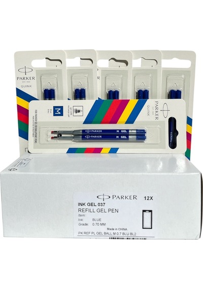 Parker Jel Kalem Refill Plastik Gövde 2'li Blister 12 Adet M Uç Mavi