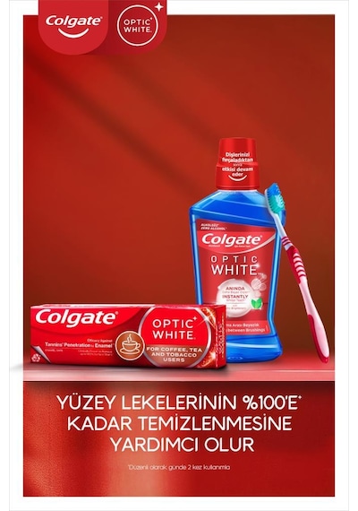 Colgate Optıc Whıte Kahve, Çay Ve Tütün Kullananlar İçin Diş Macunu 50ml X3 Adet