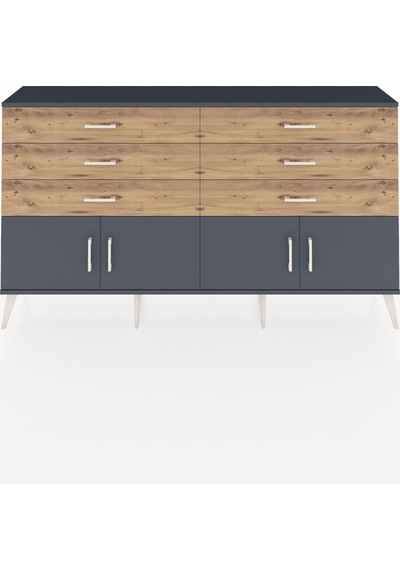 Arges Konsol 2 Raflı 6 Çekmeceli 4 Kapaklı 176x30x99 Antrasit-ant Antrasit-antrasit/çam Arges Konsol 2 Raflı 6 Çekmeceli 4 Kapaklı 176x30x99 Antrasit-ant Antrasit-antrasit/çam