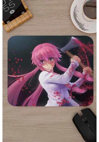 Mirai Nikki Anime V2 - 22x18 Gaming Kauçuk Kaymaz Taban Mouse Pad Fare Altlığı