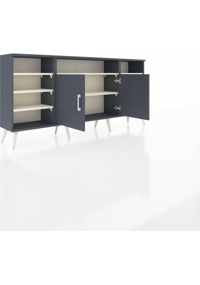 Arges Konsol 8 Raflı 2 Kapaklı 176x30x83 Antrasit-antrasit/aytaşı Antrasit/aytaşı