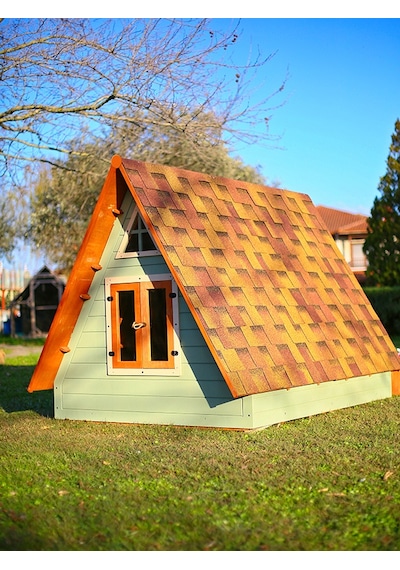 Mandu Ahşap Üçgen Çocuk Oyun Evi Aframe Playhouse