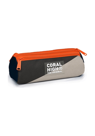 Coral High Erkek Çocuk Siyah Gri Renkli Üç Bölmeli Okul Kalem Çantası - İlk Okul Orta Okul Çok Renkli