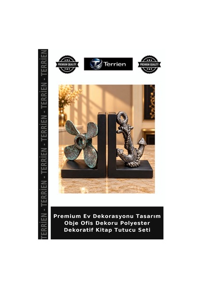 Premium Ev Dekorasyonu Tasarım Obje Ofis Dekoru Polyester Dekoratif Kitap Tutucu Seti