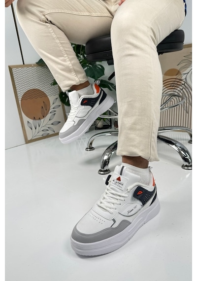 Günlük Erkek Sneaker Bağcıklı Kalın Desenli Tabanlı Oval Burunlu Bilek Destekli Spor Ayakkabı 2282 Buz Beyaz Oranj Laci Günlük Erkek Sneaker Bağcıklı Kalın Desenli Tabanlı Oval Burunlu Bilek Destekli Spor Ayakkabı 2282 Buz Beyaz Oranj Laci