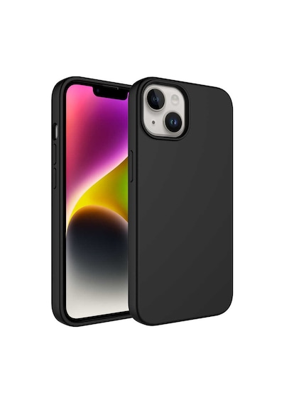 Apple iPhone 14 Uyumlu Sıvı Teknolojili Silinebilir Sert Zore Kivi Kapak-siyah