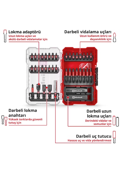Einhell M-CASE 39 Parça Bits Uç ve Soket Seti - 49109220