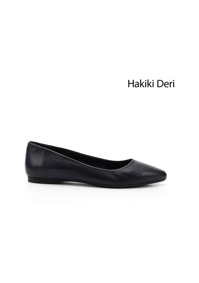 Gönderi(R) Gönderi R Kadın Lacivert Antik Sivri Burun Düz Taban Hakiki Deri Babet Ddza61313389 Lacivert