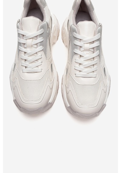Fleur Beyaz Gümüş Kadın Sneaker Beyaz - Gümüş