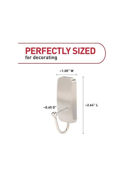 Command Bath33-sn-es Banyo Kancaları, 1 Paket, Saten Nikel 100