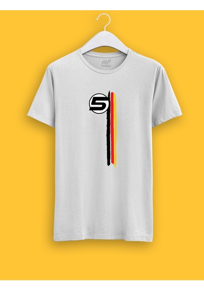Fnbx Sebastian Vettel 3 Çizgili T-shirt Beyaz