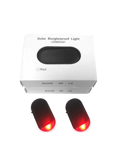 Shudyear Araba Solar Analog Uyarı Işığı Hırsızlığa Karşı Led Yanıp Sönen Güvenlik Işığı Sahte Işık A