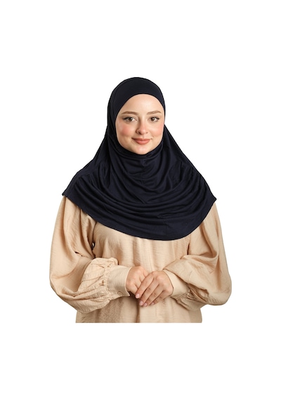 Hürrem Bone Lacivert Pratik Hazır Geçmeli Tesettür Eşarp Viskon Boneli Büyük Boy 1290bv 02 lacivert
