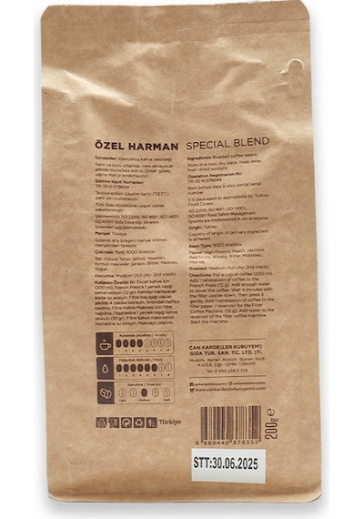 Özel Harman Öğütülmüş Filtre Kahve 200 G Filtre