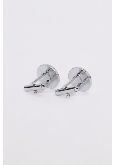 Erkek Oval Gümüş Rengi Kol Düğmesi-46680