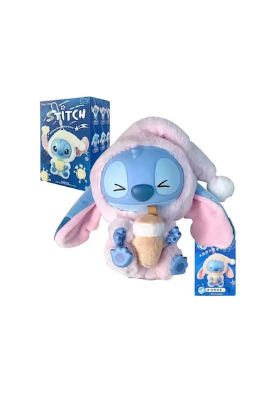 Stitch Sürpriz Anahtarlık Yeni Nesil Labubu Model Stitch Anahtarlık Süpriz Kutusunda 15 Cm Mor - Siyah