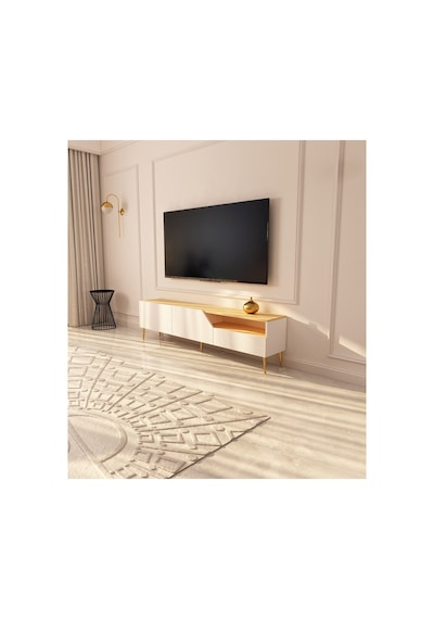 Saren 180 Cm Tv Ünitesi Tv Sehpası Safir Meşe - Beyaz Safirmeşe-beyaz