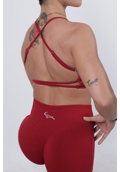 Goat Spirit Pro Seamless Askılı Crop - Bordo Em-31