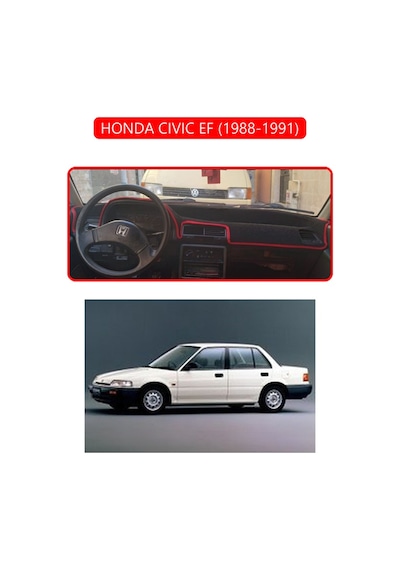 Honda Cıvıc Ef 1988-1991torpido Koruma Halısı Kırmızı Kenar