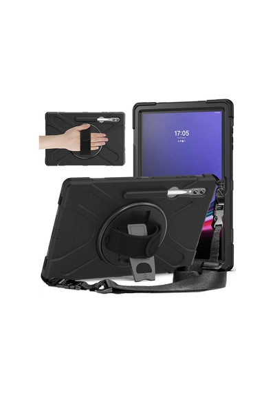 Samsung Galaxy Uyumlu Tab S9 Ultra Tablet Kılıf 360 Standlı Zırhlı Kapak